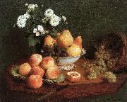 Flowers and Fruit on a Table Henri Fantin-Latour